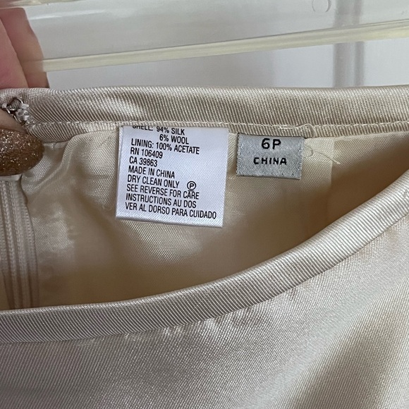 Tahari Arthur S. Levine Champagne Suit, Skirt & Jacket, size 6 Petite, worn 4x - Picture 6 of 6